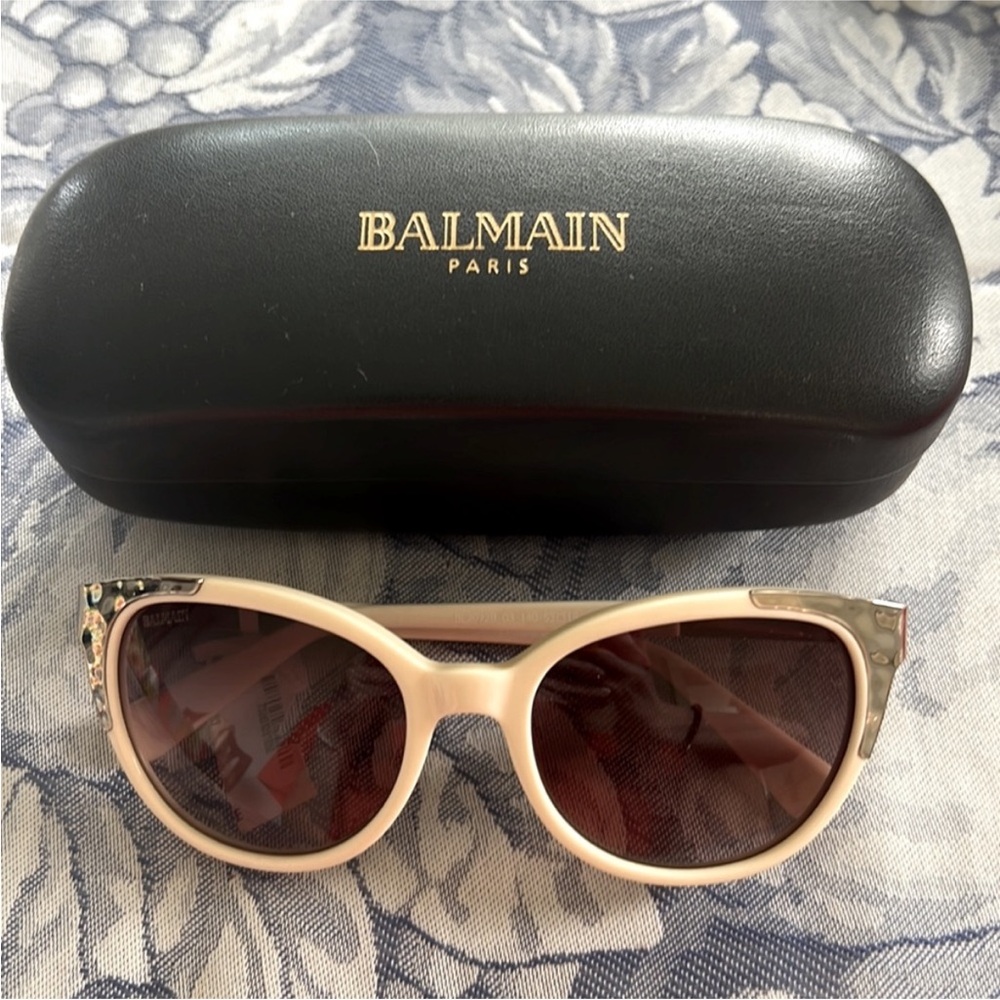 Balmain BL2107B 03 Ivory Frame/Brown Lens 57mm Sunglasses NWT